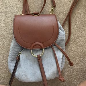 Corduroy backpack purse